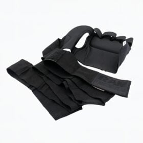 RAM Binnenhandschoenen Neopreen Gel Zwart Overzicht van de uitgerolde lange bandage van de RAM neopreen gel handschoenen