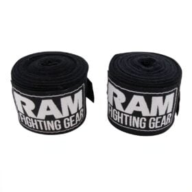 Set zwarte RAM boksbandages met een lengte van 450 cm