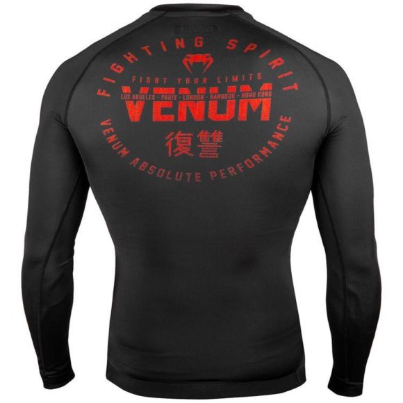 Venum signature rashguard long sleeves zwart rood 4
