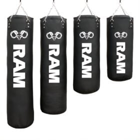 RAM O2 Bokszak Pro Extreme Zwart 150 cm Volledig profielaanzicht van de RAM O2 Pro Extreme zwarte bokszak