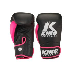 Zwart roze leren (kick)bokshandschoenen van King, de kpb bg star 19.