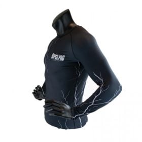 Super Pro Combat Gear Rashguard Shortsleeve Thunder Zwart-Grijs