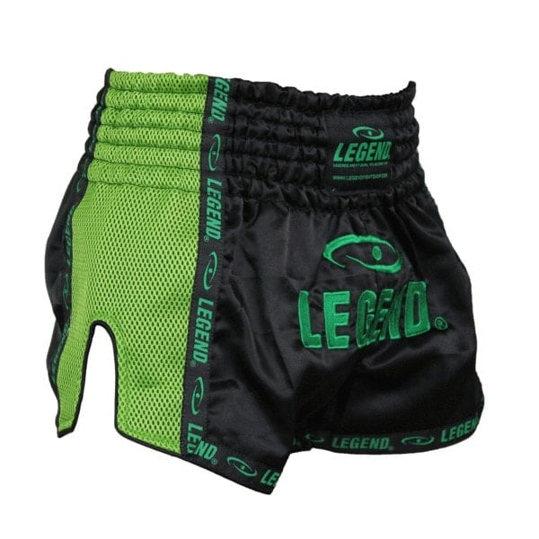 Legend Sports Kickboks broekje Groen Mesh Trendy Zwart kickboks broekje van Legend sports voor kinderen en volwassenen.