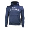 Een blauwe hoodie van Legend Sports voor volwassenen en kinderen.