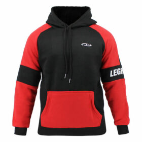 Een zwarte hoodie van Legend Sports voor volwassenen.