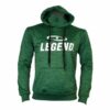 Een groene hoodie van Legend Sports voor volwassenen en kinderen.