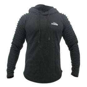Legend Sports Hoodie Rib Sleeve Black Legend Sports Hoodie Rib Sleeve Black afbeelding 1