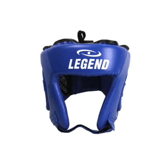 Blauwe hoofdbeschermer van Legend Sports.