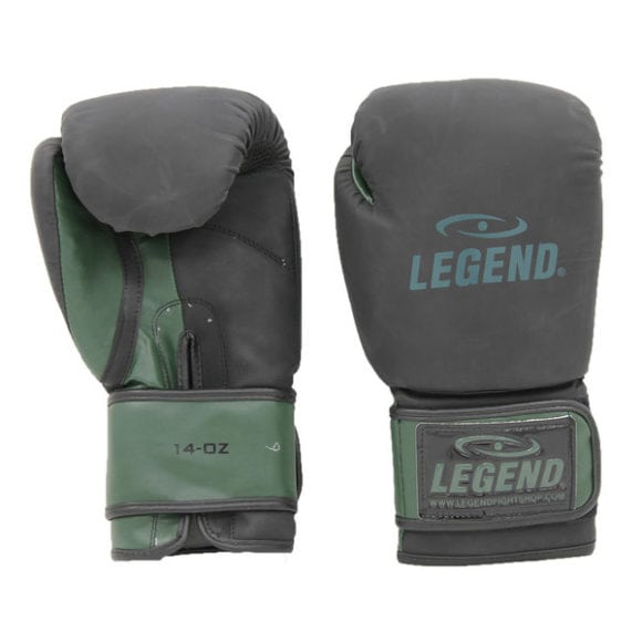 Zwart groene bokshandschoenen van Legend Sports, clima.