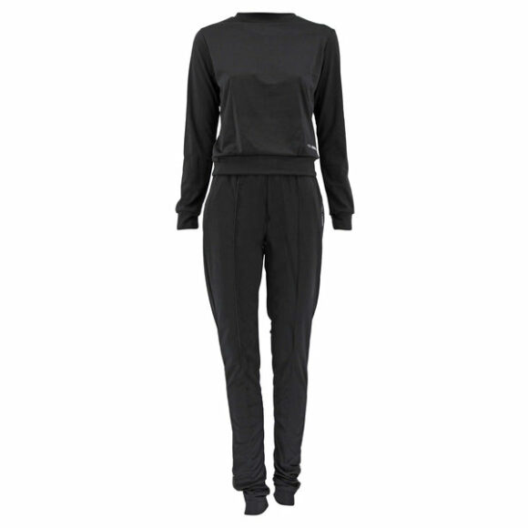 Zwarte lifestyle suit / joggingpak voor dames van Legend Sports.