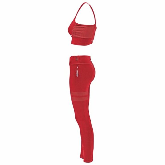 legend sports sportlegging red with white 3