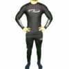 Een zwarte Legend Sports rashguard / compressieshirt met lange mouwen voor dames en heren.