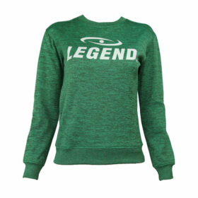 Een groene trui van Legend Sports voor volwassenen en kinderen.