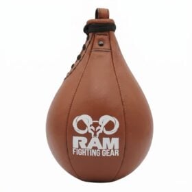 Professionele leren speedball in retro bruin met wit RAM logo