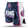 blauw roze kickboksbroekje van king, voor volwassenen en kinderen.