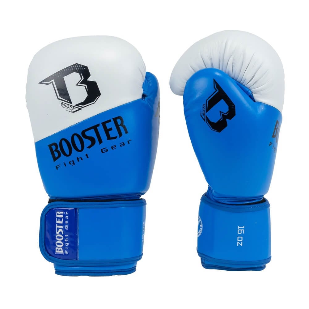 Booster Thunder Series 1 Bokshandschoenen Blauw-Wit Kunstlederen Booster bokshandschoenen van de serie Thunder 2.