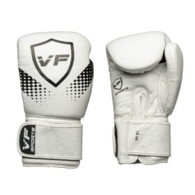 Wit zwarte leren bokshandschoenen van VF sports.