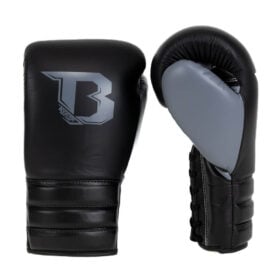 Booster RS LU 1 Leren Bokshandschoenen met Veters Zwart