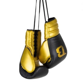 Booster RS LU 5 Leren Bokshandschoenen met Veters Zwart - Goud