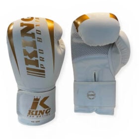 Wit gouden bokshandschoenen van King, de revo 9.