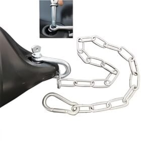 RAM Waterpro XL Deluxe Bullet Aquabag Zwart 75x35 cm Detailopname van de kettingmontage aan de bovenkant van de RAM Aquabag