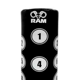 RAM O XL Bokspaal met Scoring Zones - Zwart Close-up van de genummerde scoring zones op de RAM bokspaal