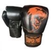 Kinderbokshandschoenen van Super Pro combat gear, de serie Nation Holland, zwart oranje.