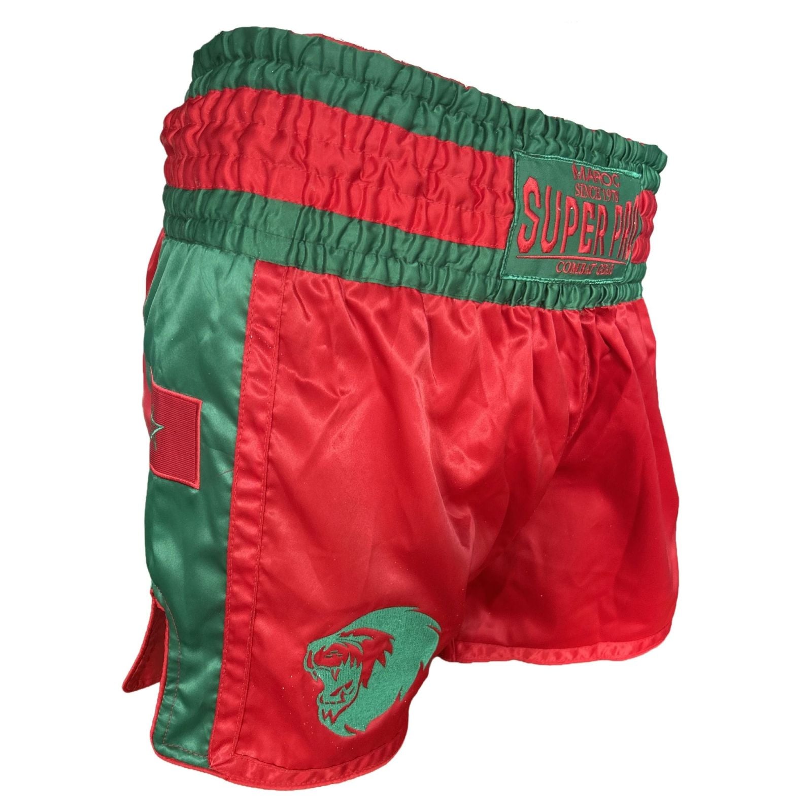 Super Pro Combat Gear Thai- En Kickboks Broekje Nations Marokko Rood-Groen Kickboksbroekje van Super Pro van de WK editie Marokko.