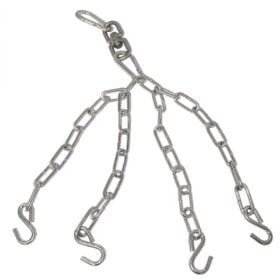 Detail van de 4-punts ophangketting van de Super Pro water air punchbag