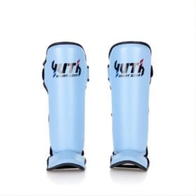 Yuth Lederen Scheenbeschermers Signature Line Blauw Maat M